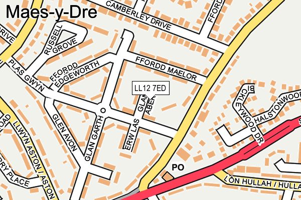 LL12 7ED map - OS OpenMap – Local (Ordnance Survey)