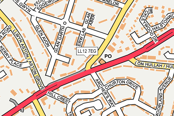 LL12 7EG map - OS OpenMap – Local (Ordnance Survey)