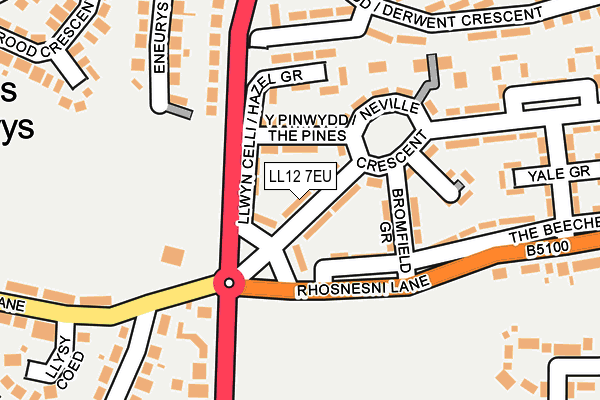 LL12 7EU map - OS OpenMap – Local (Ordnance Survey)