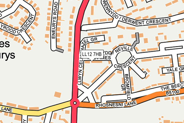 LL12 7HB map - OS OpenMap – Local (Ordnance Survey)