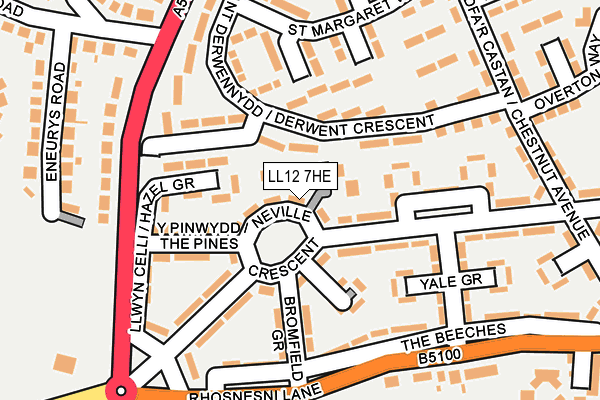 LL12 7HE map - OS OpenMap – Local (Ordnance Survey)
