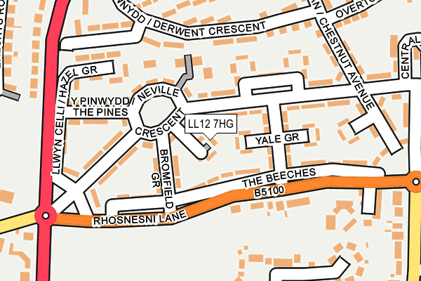 LL12 7HG map - OS OpenMap – Local (Ordnance Survey)