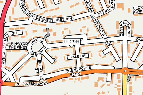 LL12 7HH map - OS OpenMap – Local (Ordnance Survey)