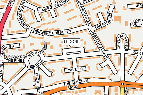 LL12 7HL map - OS OpenMap – Local (Ordnance Survey)