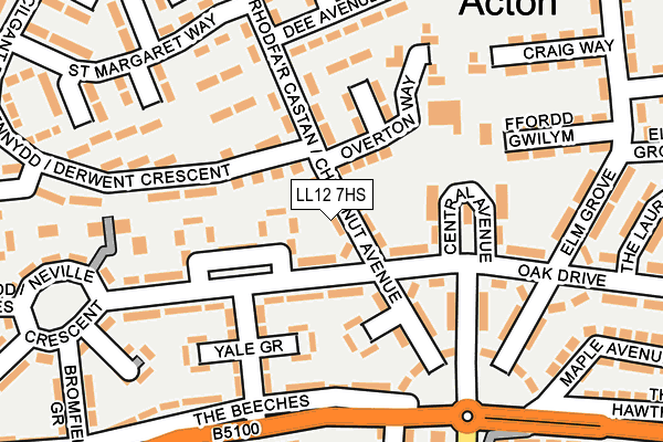 LL12 7HS map - OS OpenMap – Local (Ordnance Survey)