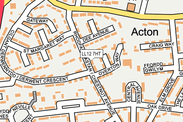 LL12 7HT map - OS OpenMap – Local (Ordnance Survey)