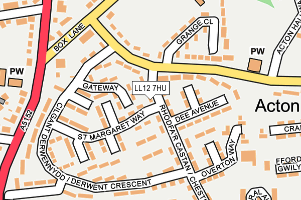 LL12 7HU map - OS OpenMap – Local (Ordnance Survey)