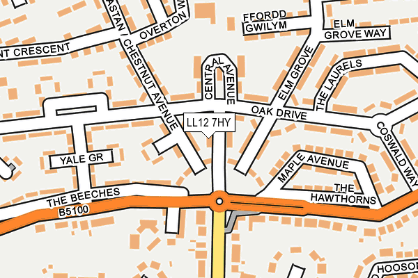 LL12 7HY map - OS OpenMap – Local (Ordnance Survey)