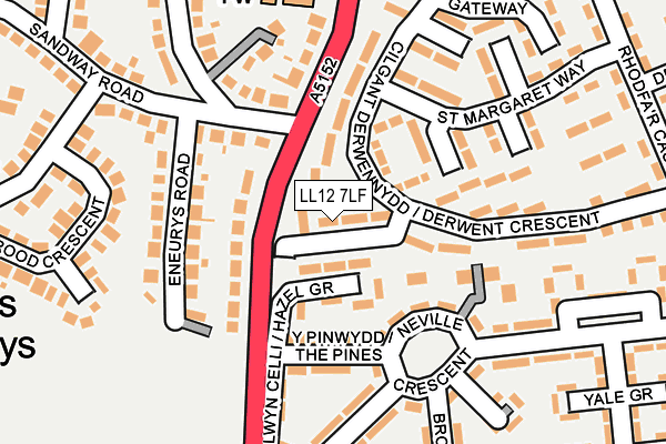 LL12 7LF map - OS OpenMap – Local (Ordnance Survey)