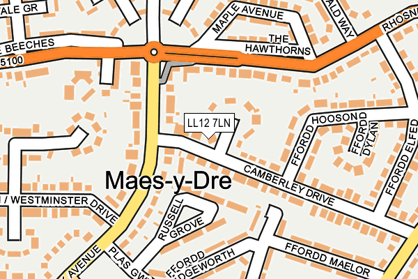 LL12 7LN map - OS OpenMap – Local (Ordnance Survey)