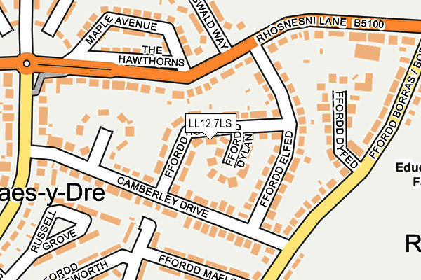 LL12 7LS map - OS OpenMap – Local (Ordnance Survey)