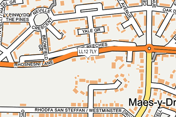 LL12 7LY map - OS OpenMap – Local (Ordnance Survey)
