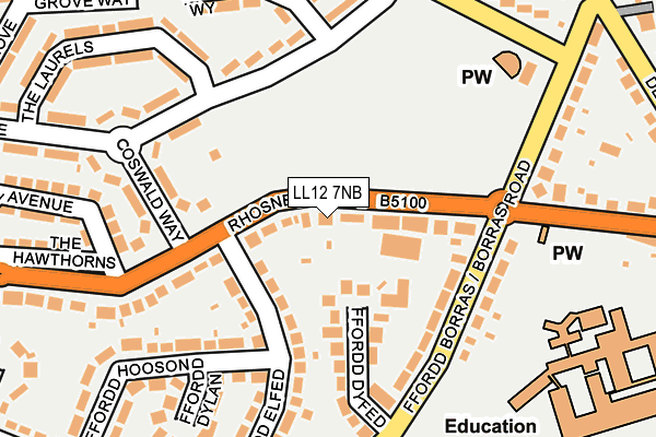 LL12 7NB map - OS OpenMap – Local (Ordnance Survey)