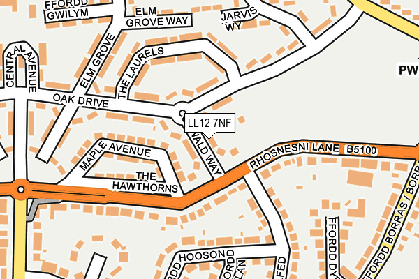 LL12 7NF map - OS OpenMap – Local (Ordnance Survey)
