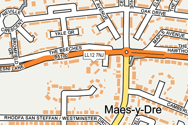 LL12 7NJ map - OS OpenMap – Local (Ordnance Survey)