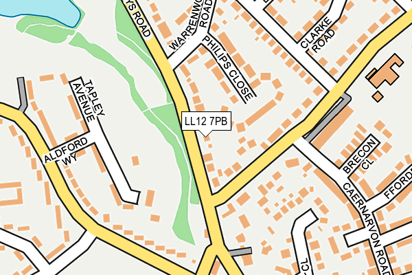 LL12 7PB map - OS OpenMap – Local (Ordnance Survey)