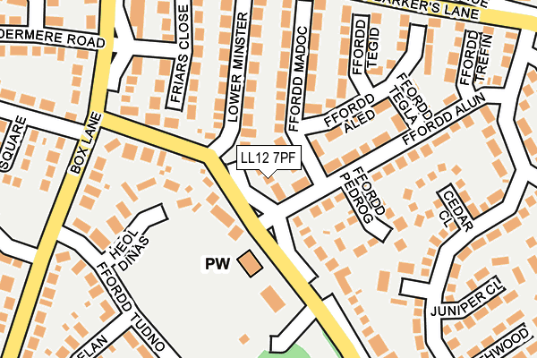 LL12 7PF map - OS OpenMap – Local (Ordnance Survey)