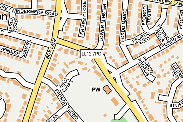 LL12 7PG map - OS OpenMap – Local (Ordnance Survey)