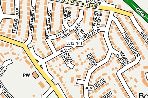 LL12 7PH map - OS OpenMap – Local (Ordnance Survey)