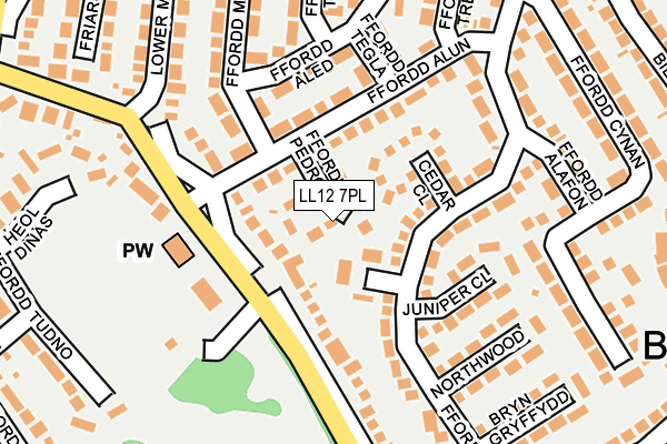 LL12 7PL map - OS OpenMap – Local (Ordnance Survey)