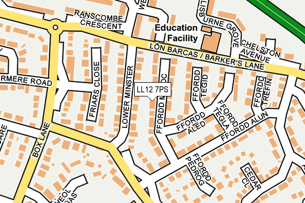 LL12 7PS map - OS OpenMap – Local (Ordnance Survey)