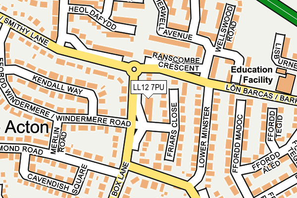 LL12 7PU map - OS OpenMap – Local (Ordnance Survey)