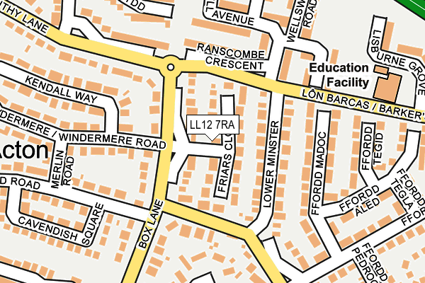 LL12 7RA map - OS OpenMap – Local (Ordnance Survey)