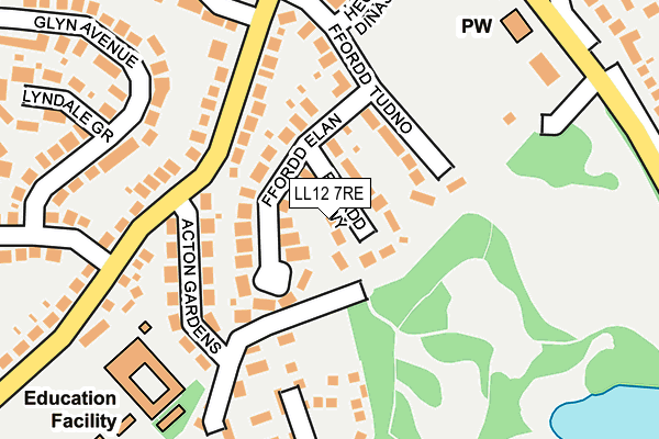 LL12 7RE map - OS OpenMap – Local (Ordnance Survey)