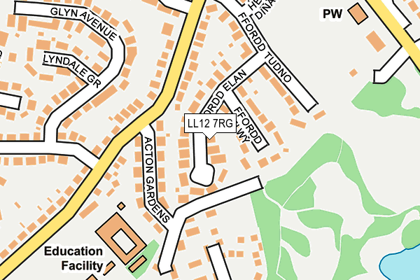 LL12 7RG map - OS OpenMap – Local (Ordnance Survey)