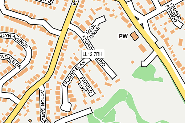LL12 7RH map - OS OpenMap – Local (Ordnance Survey)