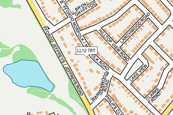 LL12 7RT map - OS OpenMap – Local (Ordnance Survey)