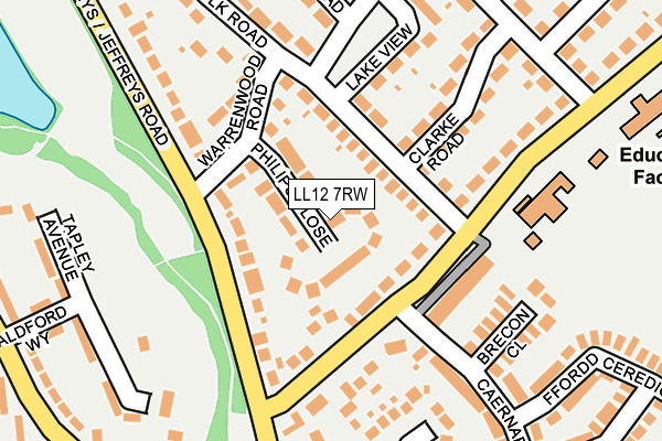 LL12 7RW map - OS OpenMap – Local (Ordnance Survey)