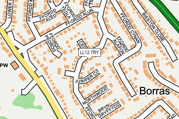 LL12 7RY map - OS OpenMap – Local (Ordnance Survey)