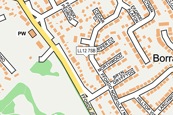 LL12 7SB map - OS OpenMap – Local (Ordnance Survey)