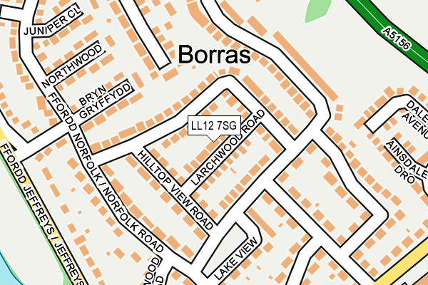 LL12 7SG map - OS OpenMap – Local (Ordnance Survey)