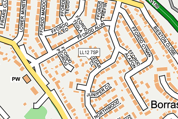 LL12 7SP map - OS OpenMap – Local (Ordnance Survey)
