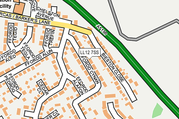 LL12 7SS map - OS OpenMap – Local (Ordnance Survey)