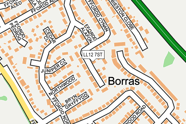 LL12 7ST map - OS OpenMap – Local (Ordnance Survey)