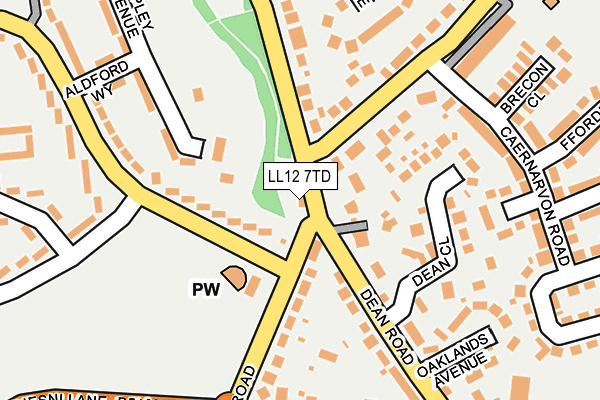 LL12 7TD map - OS OpenMap – Local (Ordnance Survey)