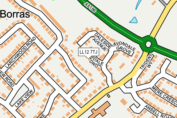 LL12 7TJ map - OS OpenMap – Local (Ordnance Survey)