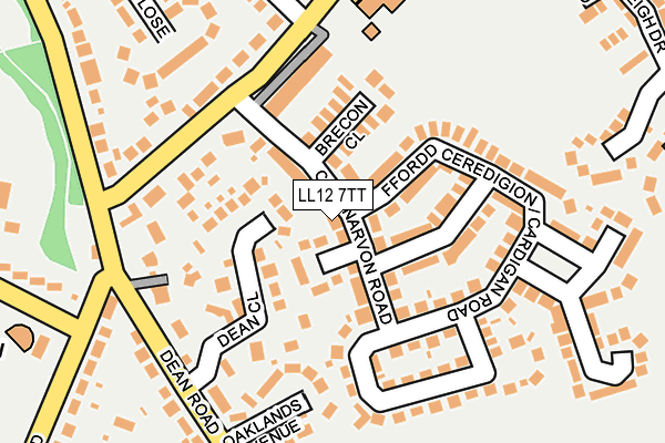 LL12 7TT map - OS OpenMap – Local (Ordnance Survey)