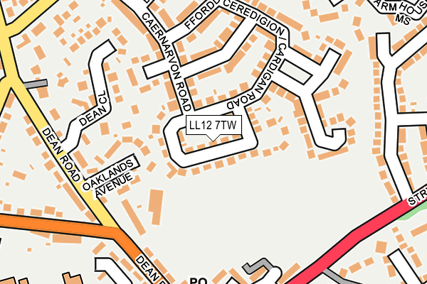 LL12 7TW map - OS OpenMap – Local (Ordnance Survey)