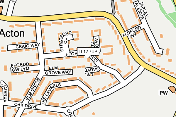 LL12 7UP map - OS OpenMap – Local (Ordnance Survey)