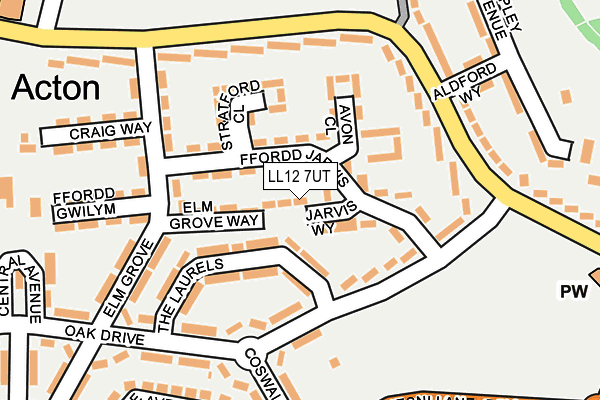 LL12 7UT map - OS OpenMap – Local (Ordnance Survey)