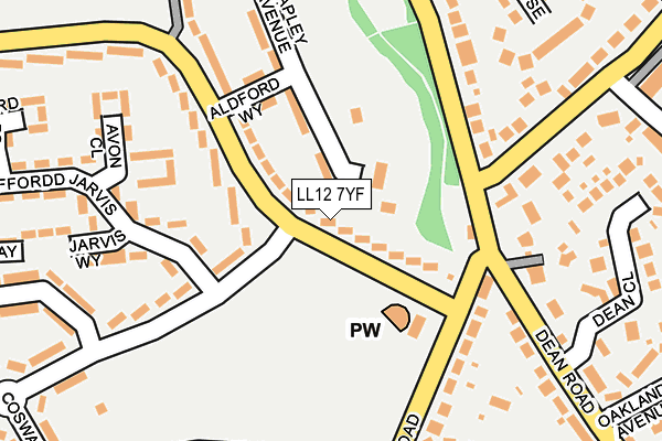 LL12 7YF map - OS OpenMap – Local (Ordnance Survey)