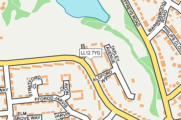 LL12 7YG map - OS OpenMap – Local (Ordnance Survey)