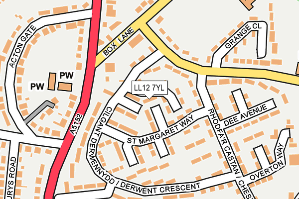 LL12 7YL map - OS OpenMap – Local (Ordnance Survey)