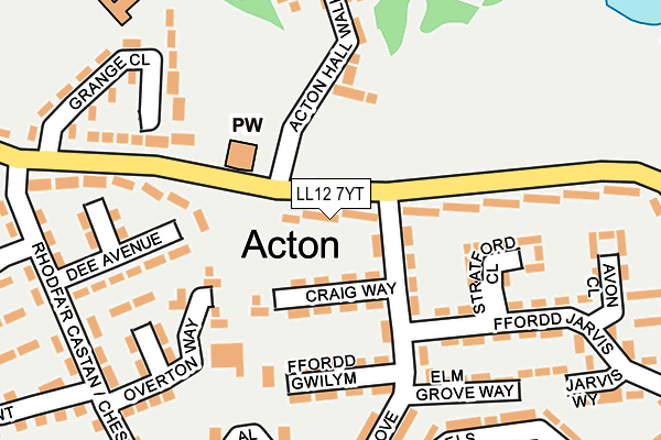 LL12 7YT map - OS OpenMap – Local (Ordnance Survey)