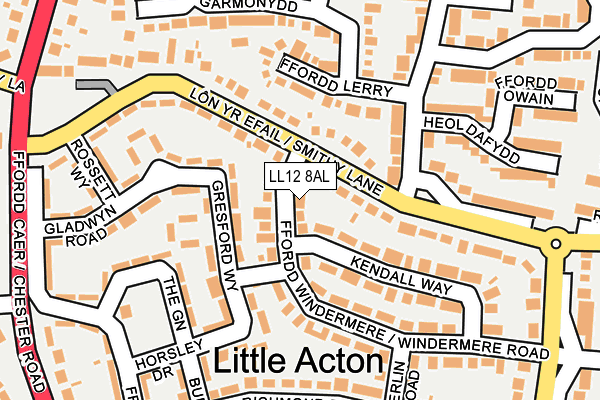 LL12 8AL map - OS OpenMap – Local (Ordnance Survey)