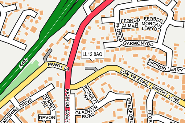 LL12 8AQ map - OS OpenMap – Local (Ordnance Survey)